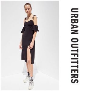 urban outfitters black midi dress
